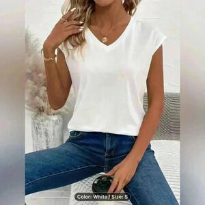 White V-Neck T-Shirt